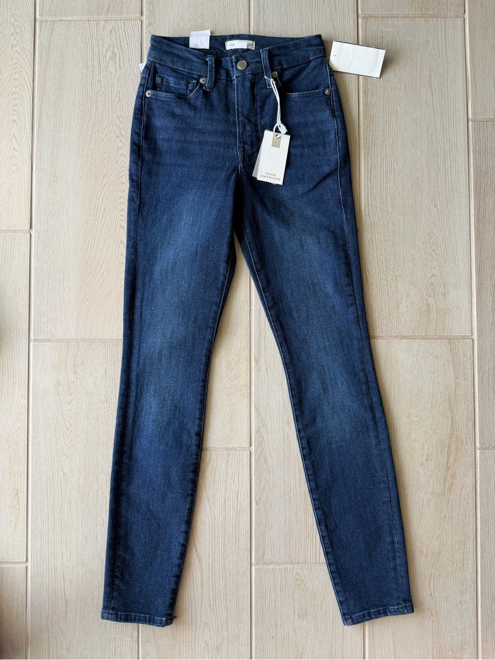 Good American Good Legs Dark Indigo High-Rise Skinny Jeans